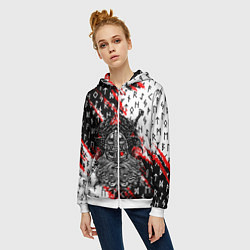 Толстовка на молнии женская БОГ ОДИН, цвет: 3D-белый — фото 2