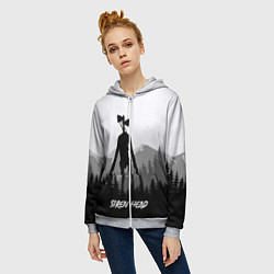 Толстовка на молнии женская SIREN HEAD DARK FOREST, цвет: 3D-меланж — фото 2