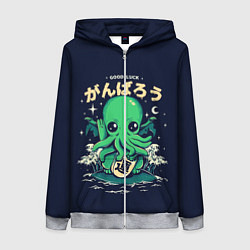 Женская толстовка на молнии Cthulhu Good Luck