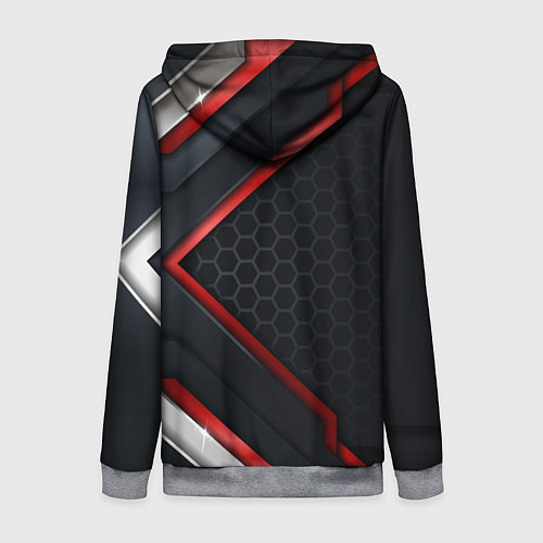 Женская толстовка на молнии Luxury Black 3D СОТЫ / 3D-Меланж – фото 2