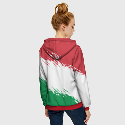 Женская толстовка на молнии MADE IN ITALY / 3D-Красный – фото 4