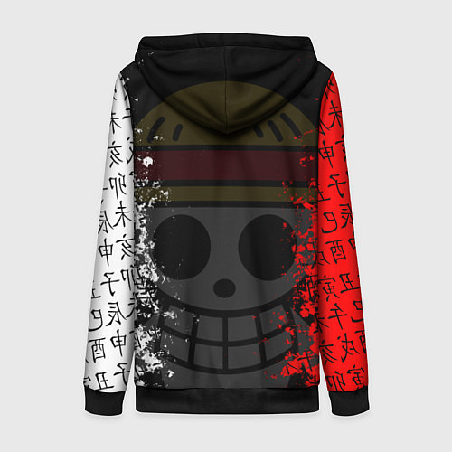 Женская толстовка на молнии ONE PIECE ВАН ПИС ЧЕРЕП / 3D-Черный – фото 2