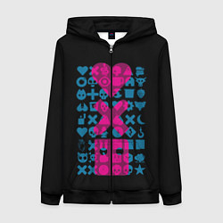 Толстовка на молнии женская Любовь Смерть Роботы, цвет: 3D-черный