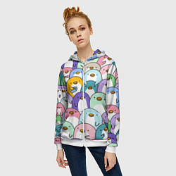 Толстовка на молнии женская Пингвины, цвет: 3D-белый — фото 2