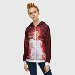 Толстовка на молнии женская Lewandowski Левандовски 9, цвет: 3D-белый — фото 2