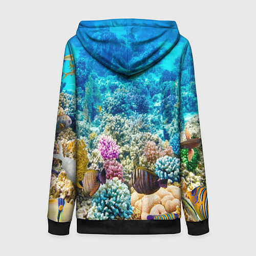 Женская толстовка на молнии Риф / 3D-Черный – фото 2