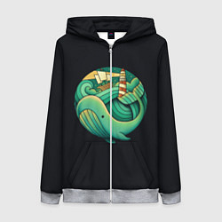 Женская толстовка на молнии Sea life