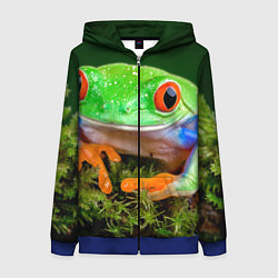 Женская толстовка на молнии Тропическая лягушка