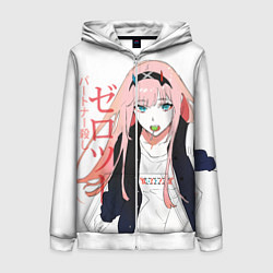 Толстовка на молнии женская Zero Two, Darling in the Franx, цвет: 3D-белый