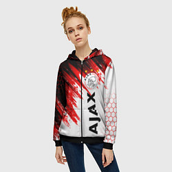 Толстовка на молнии женская FC AJAX AMSTERDAM ФК АЯКС, цвет: 3D-черный — фото 2