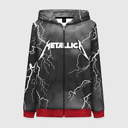 Толстовка на молнии женская METALLICA РАЗРЯД МОЛНИИ, цвет: 3D-красный