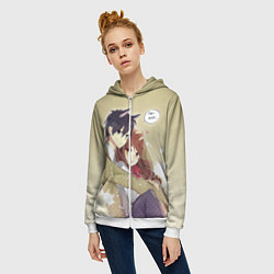 Толстовка на молнии женская Хоримия, цвет: 3D-белый — фото 2