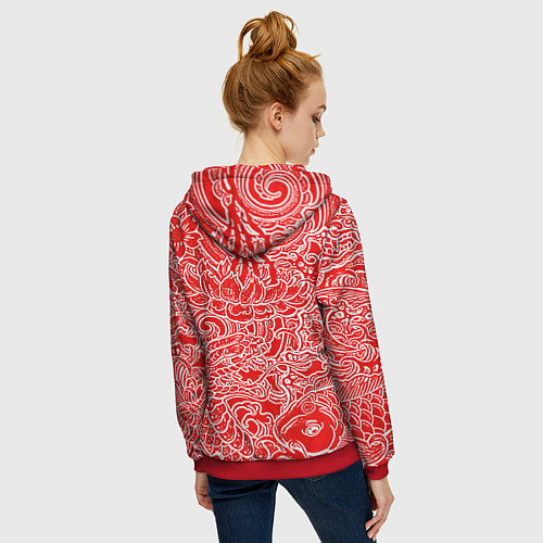 Женская толстовка на молнии Samurai / 3D-Красный – фото 4