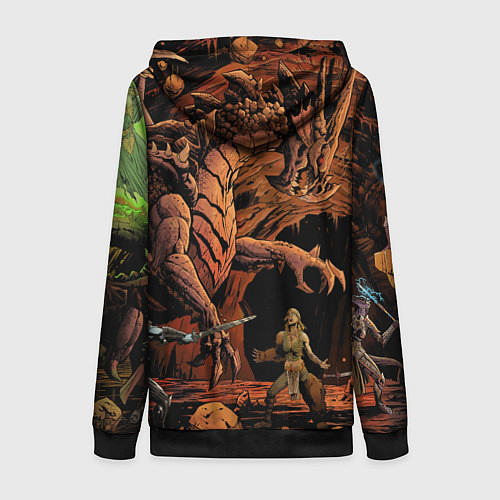 Женская толстовка на молнии Dungeons and Dragons Схватка / 3D-Черный – фото 2