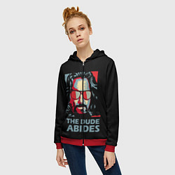 Толстовка на молнии женская The Dude Abides Лебовски, цвет: 3D-красный — фото 2