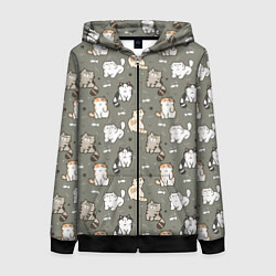 Женская толстовка на молнии Кошечки с рыбками