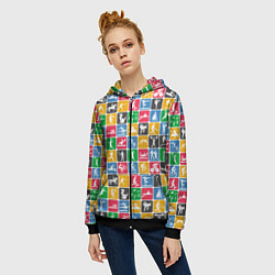 Толстовка на молнии женская СПОРТ, цвет: 3D-черный — фото 2