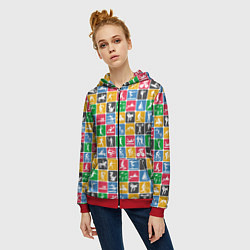 Толстовка на молнии женская СПОРТ, цвет: 3D-красный — фото 2