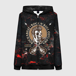 Толстовка на молнии женская Элвис Пресли Rock n roll, цвет: 3D-черный