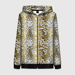 Толстовка на молнии женская Versace gold & white, цвет: 3D-черный