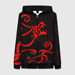 Толстовка на молнии женская ТАТУИРОВКА ДРАКЕНА, цвет: 3D-черный