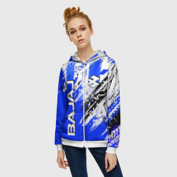 Толстовка на молнии женская BAJAJ БАДЖАДЖ МОТОСПОРТ, цвет: 3D-белый — фото 2
