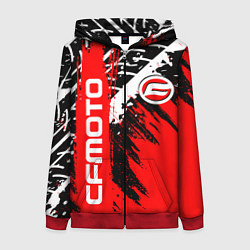 Толстовка на молнии женская CFmoto СФ мото RED STYLE, цвет: 3D-красный