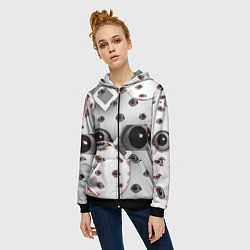 Толстовка на молнии женская Они наблюдают за тобой, цвет: 3D-черный — фото 2