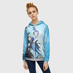 Толстовка на молнии женская Genshin Impact, Эола, цвет: 3D-меланж — фото 2