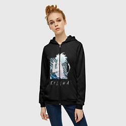 Толстовка на молнии женская Киллуа Охотник x охотник, цвет: 3D-черный — фото 2