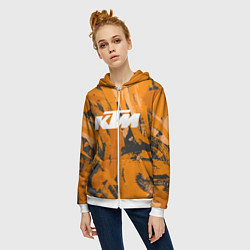 Толстовка на молнии женская KTM КТМ Z, цвет: 3D-белый — фото 2