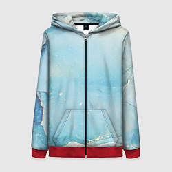 Женская толстовка на молнии Голубая Акварель
