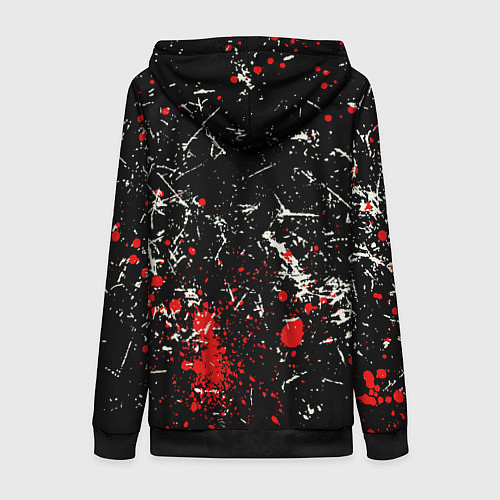 Женская толстовка на молнии Красный Японский Самурай Samurai / 3D-Черный – фото 2