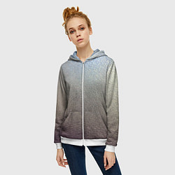 Толстовка на молнии женская Металликскин, цвет: 3D-белый — фото 2