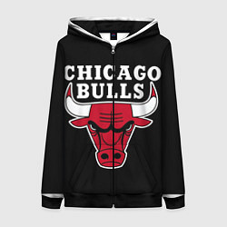 Толстовка на молнии женская B C Chicago Bulls, цвет: 3D-черный