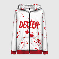 Толстовка на молнии женская Dexter logo Декстер брызги крови, цвет: 3D-красный