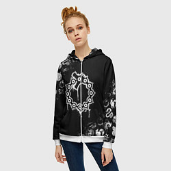 Толстовка на молнии женская 7 СМЕРТНЫХ ГРЕХОВ МЕЛОДИАС СИМВОЛ ДРАКОН, цвет: 3D-белый — фото 2