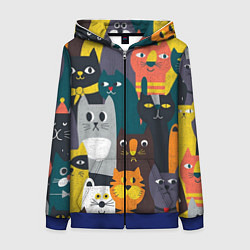 Женская толстовка на молнии Крутые коты