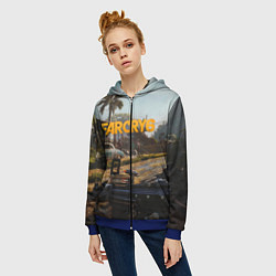 Толстовка на молнии женская Far Cry 6 game art, цвет: 3D-синий — фото 2