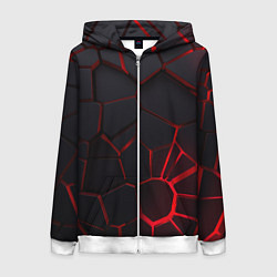 Толстовка на молнии женская Адские 3D плиты 3Д геометрия плиты, цвет: 3D-белый