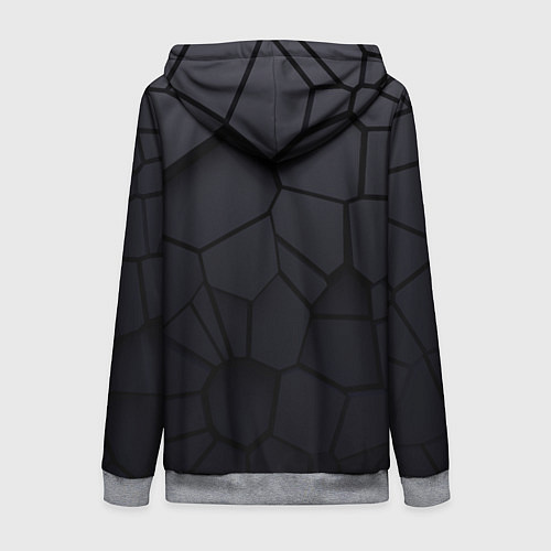 Женская толстовка на молнии Карбоновые 3D плиты 3Д плиты геометрия / 3D-Меланж – фото 2