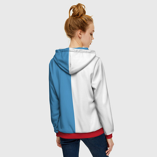 Женская толстовка на молнии Крутые Санта и Олень / 3D-Красный – фото 4