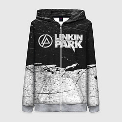 Толстовка на молнии женская Линкин Парк Лого Рок ЧБ Linkin Park Rock, цвет: 3D-меланж
