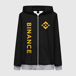 Женская толстовка на молнии БИНАНС ЛОГО КАРБОН BINANCE LOGO