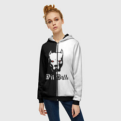 Толстовка на молнии женская Pit Bull боец, цвет: 3D-черный — фото 2