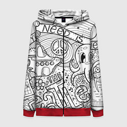 Женская толстовка на молнии All you need is The Beatles Раскраска