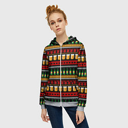 Толстовка на молнии женская Пивной свитер, цвет: 3D-меланж — фото 2