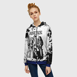 Толстовка на молнии женская Maneskin Монэскин, рок - группа, цвет: 3D-синий — фото 2