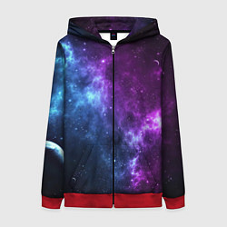 Толстовка на молнии женская NEON GALAXY НЕОНОВЫЙ КОСМОС, цвет: 3D-красный