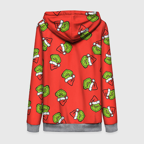 Женская толстовка на молнии Гринч Похититель Рождества / 3D-Меланж – фото 2